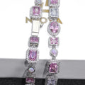 Two-Tone Iced Out Chain Necklace Opal Pink CZ