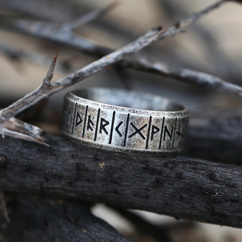 Viking Nordic Rune Band Ring for Men — Stainless Steel