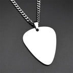 Guitar Pick Gold Pendant Necklace — Stainless Steel