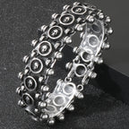 Gothic 25MM Width Skull Head Link Chain Bracelet for Men 316L Stainless Steel Men's Bracelets Punk Rock Jewelry