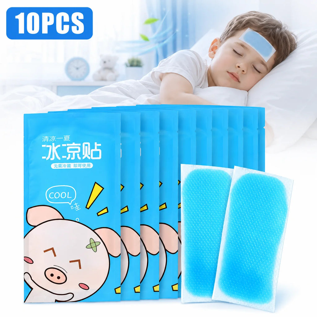 Cooling Gel Ice Sticker 10H Disposable Non Woven Patch for Summer Outdoor Camping Hiking Heat Relief Body Cooling Care