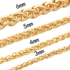 Rope Gold Chain Twist Trends 3/4/5/6mm Thick