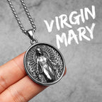 Virgin Mary Cross Pendant — Stainless Steel