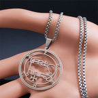 Gothic Demon Silver Pendant Necklace — Stainless Steel