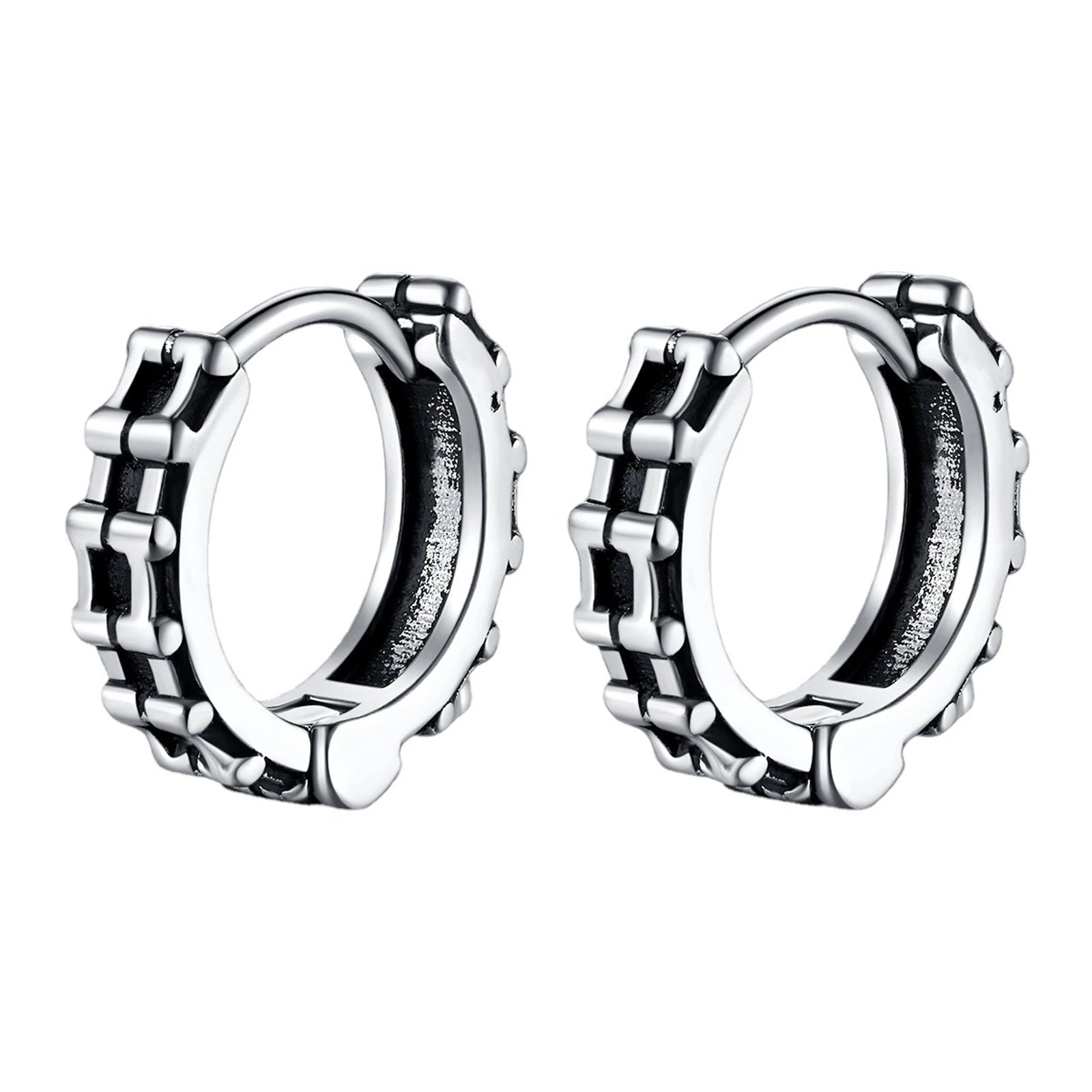 Geometric Hoop Earrings — Stainless Steel