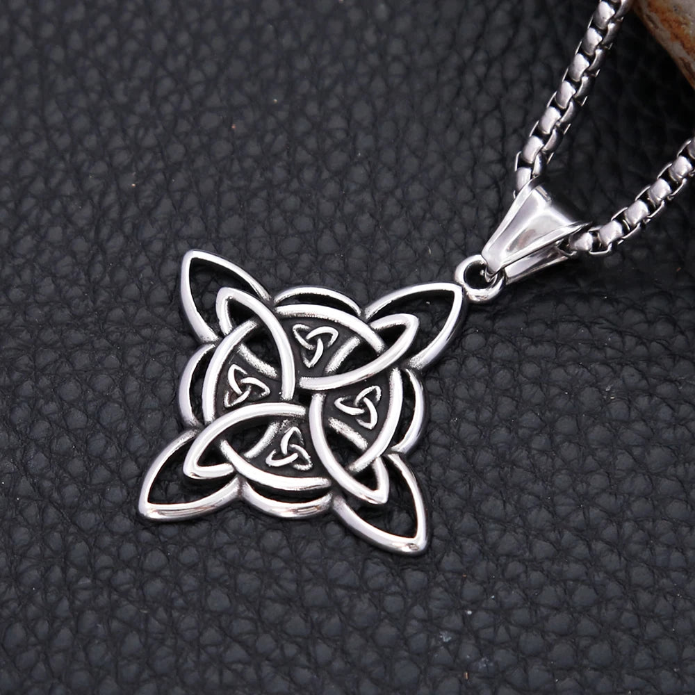 Viking Witch Knot Pendant — Stainless Steel