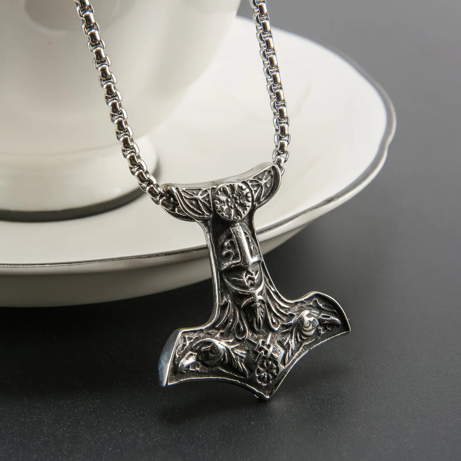 Odin Steel Pendant Nordic Mythology Viking Double