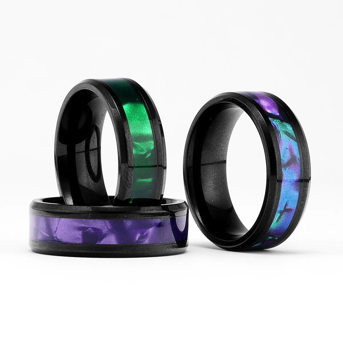 Black Aurora Ring Stainless Steel