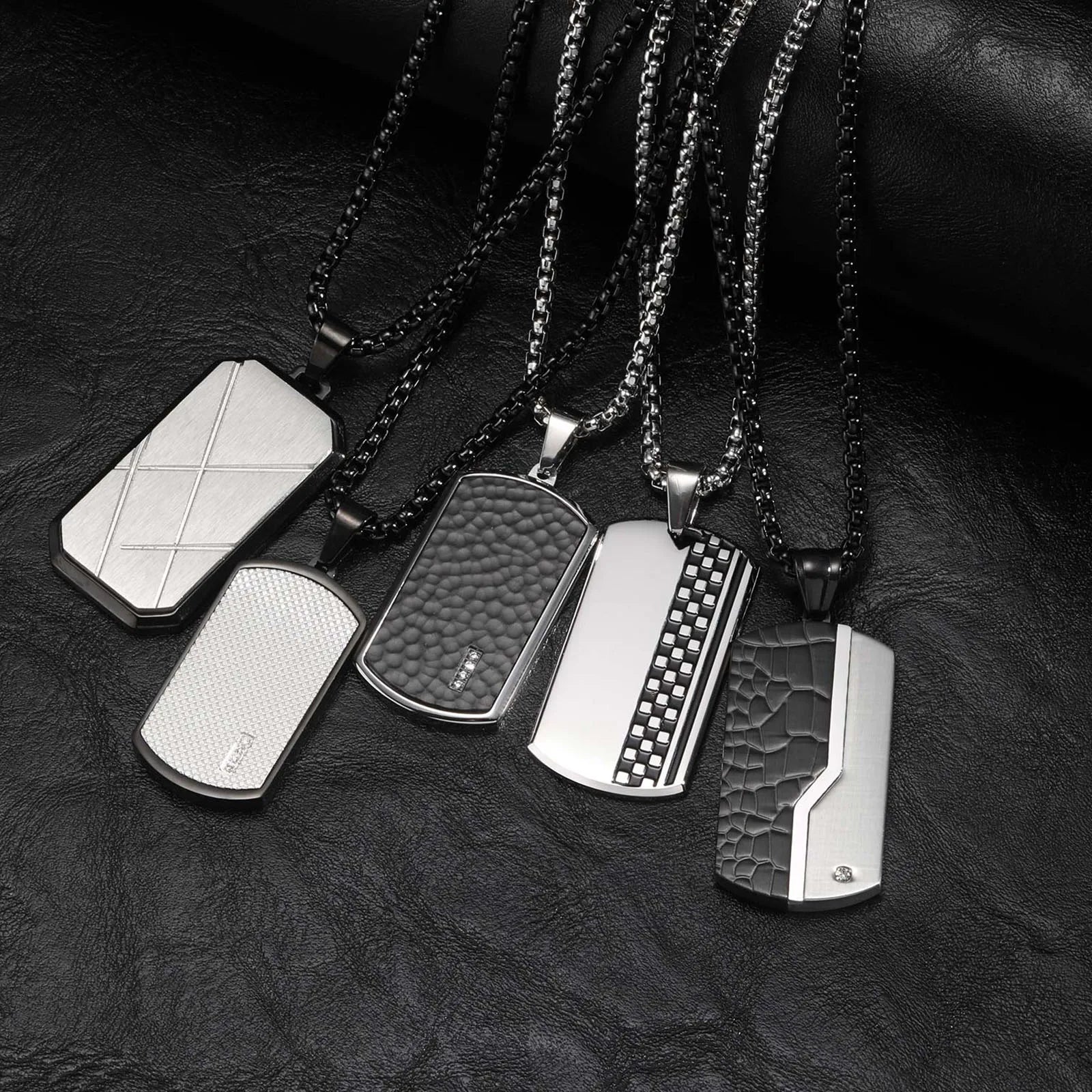 Dogtag Pendant Necklace — Stainless Steel