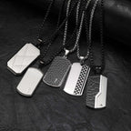 Dog Tag Pendant Necklace — Stainless Steel