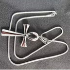 Trendy Mythology Key Of Life Pendant Silver Color Stainless Steel Egyptian Ankh Collar Chains Necklace for Men Women Jewelry