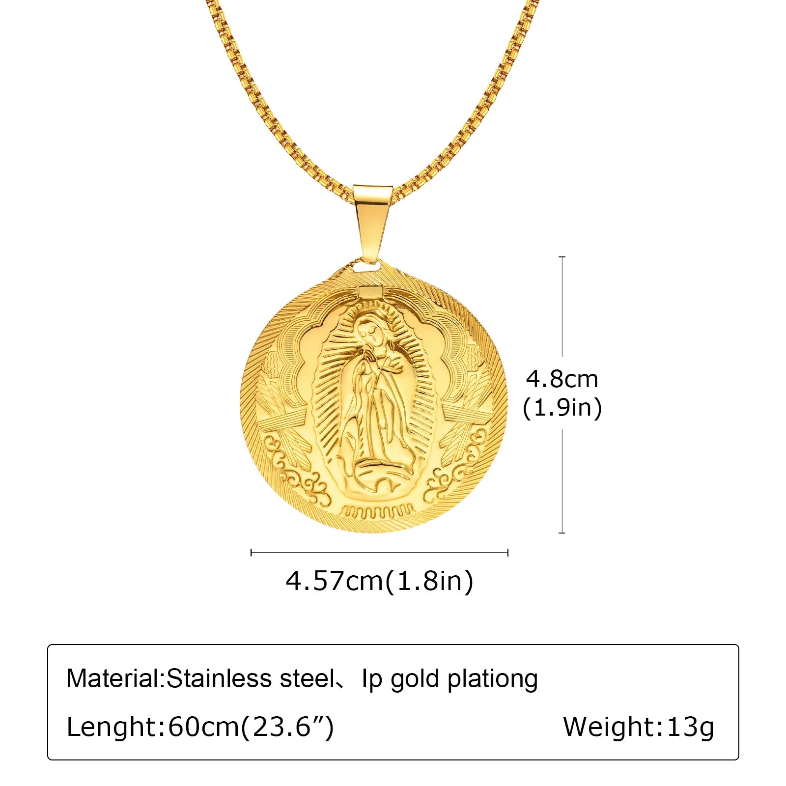 Men's Stylish Gold Color Necklace, Stainless Steel Geometric Cross Pendant Necklace, Vintage Fashion Jewelry Gift to