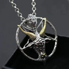 Retro Punk Turquoise Bull Head Pendant Necklace for Men Fashion Hip Hop Motorcycle Riding Trend Cool Personalized