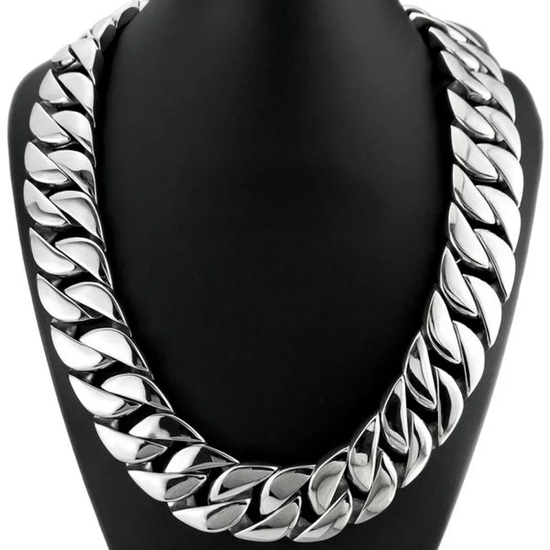 Heavy Polished Curb Chain Necklace 32mm — 316L Stainless Steel