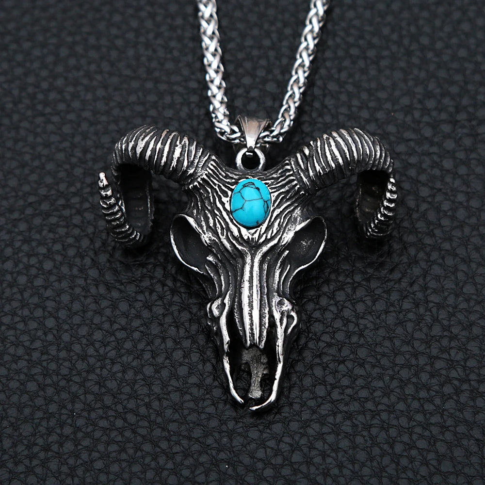 Viking Black Pendant Vintage Bull Head Animal