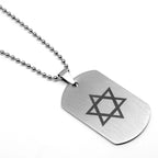Star of David Beaded Chain Necklace — Stainless Steel