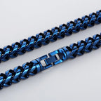 Hip-Hop Men's Necklaces Rainbow Gold Color 8/10MM Wide Stainless Steel Link Neck Chains for Men Birthday Jewelry Gift