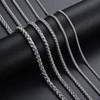 Keel Link Chain Stainless Steel Necklace for Men Women Braided Wheat Chain 2.5/3/4/5/6mm Daily Jewelry