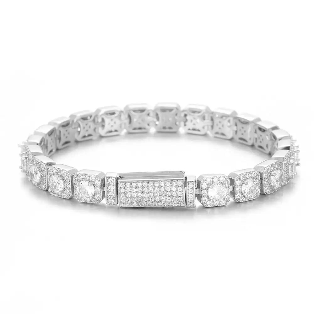 Star Tennis Bracelet Iced Out Colorful CZ