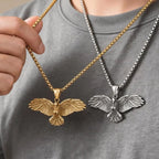 Punk Eagle Necklace for Men,Gold Silver Color Stainless Steel Eagle Pendant Necklace,Birthday Hip Hop Jewelry Gift