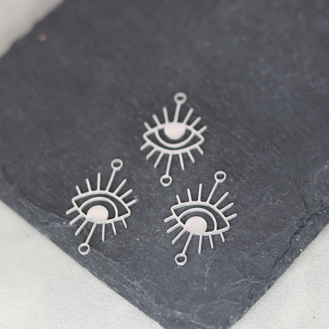 3pcs Eye of Horus Charms DIY Craft Tassels Earrings Necklace Jewelry Making Devil Eye Amulet Stainless Steel Pendant