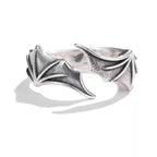 Retro Angel Demon Wings Open Ring for Women Couples Punk Gothic Adjustable Finger Jewelry Accessories Hip Hop Gifts