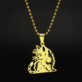 Cat Gold Pendant Cute Kitty Animal Hollow Bag