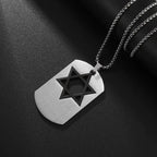 Exquisite and Creative Hip Hop Pentagram Pendant Necklace for Men Simple Punk Texture Necklace Jewelry Sweater Chain
