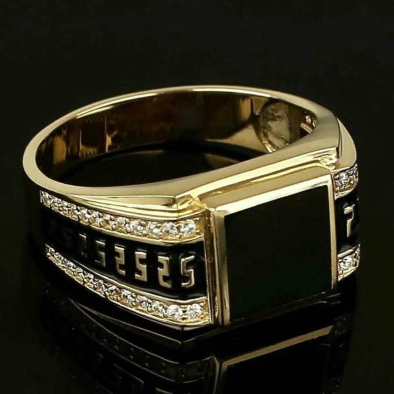 Vintage Iced Out Black Ring