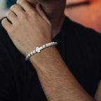 Cross Pineapple Bead Bracelet — Stainless Steel