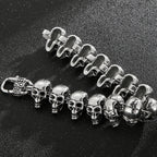 Punk Rock Skull Head Link Chain Necklace for Men Heavy Stainless Steel Men's Necklaces Choker Gothic Jewelry Items