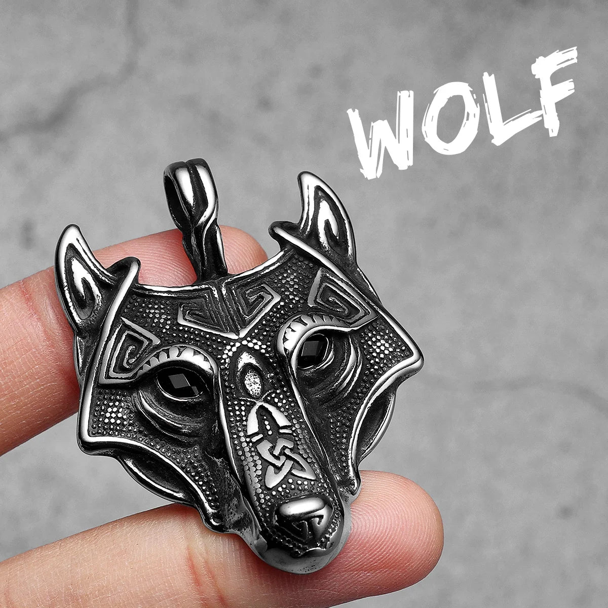 Viking Wolf Pendant Necklace — Stainless Steel