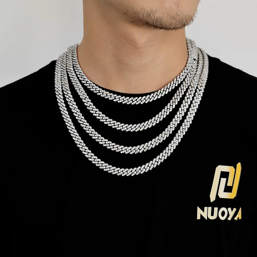 Iced Out Cuban Chain Necklace Stainless Steel 8MM