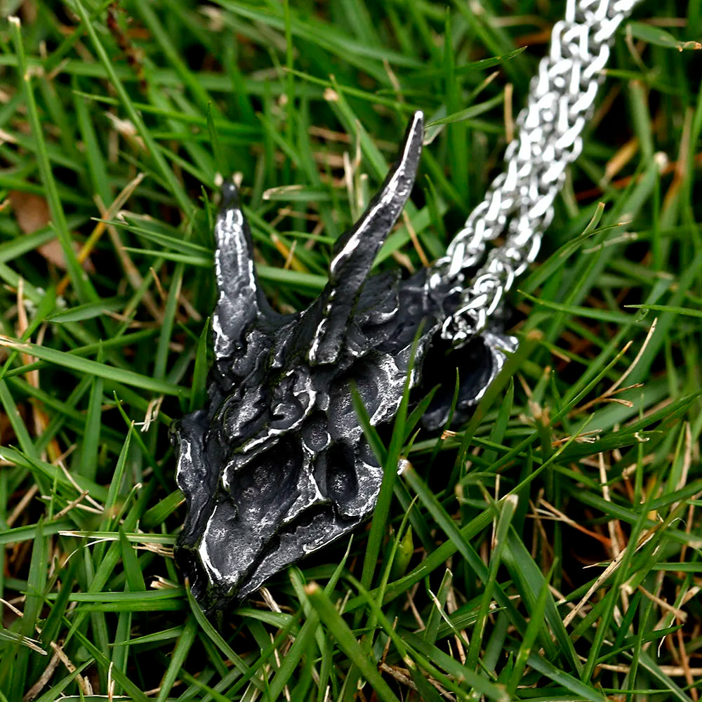Dragon Skull Pendant Necklace
