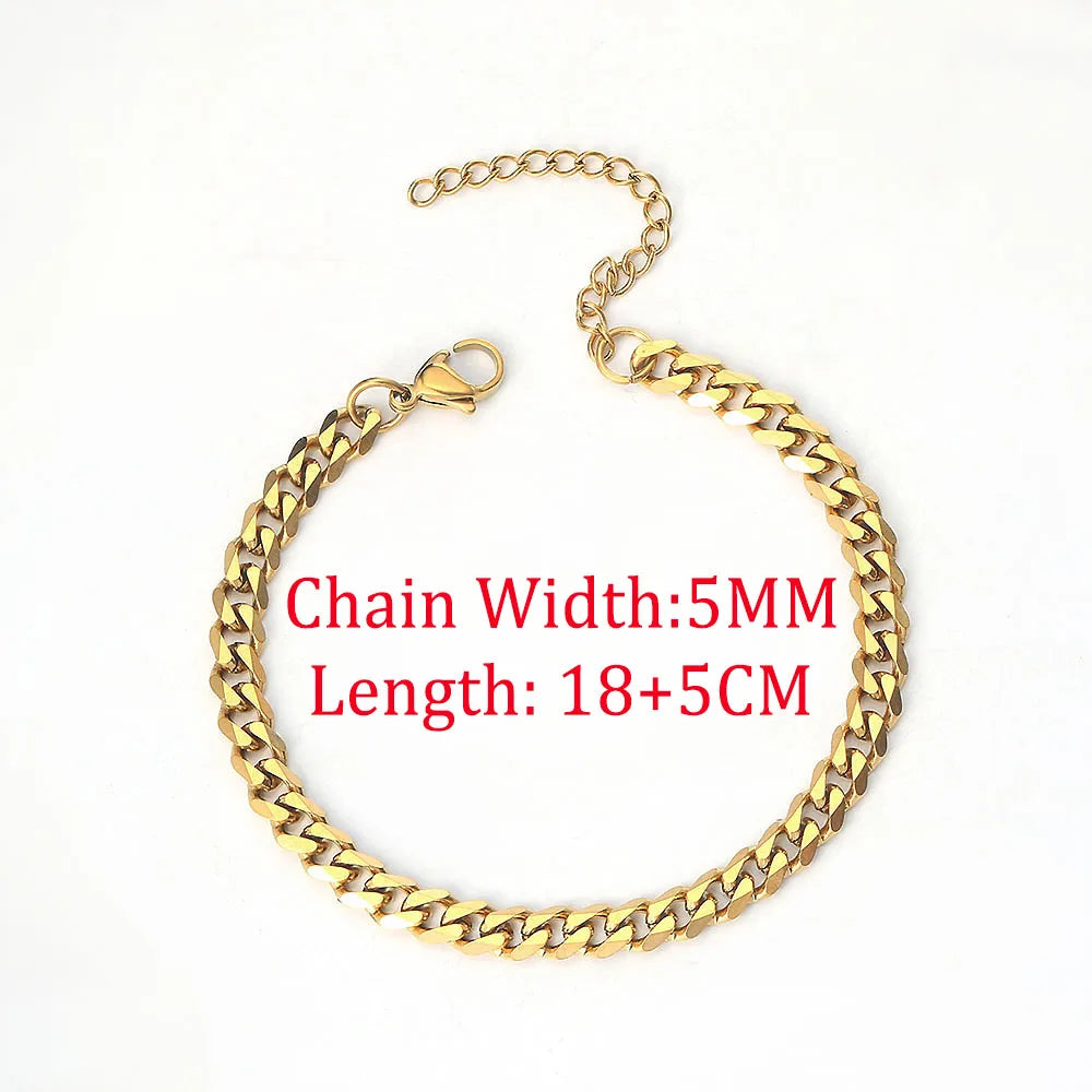 Rope Chain Bracelet 3-4mm — Stainless Steel