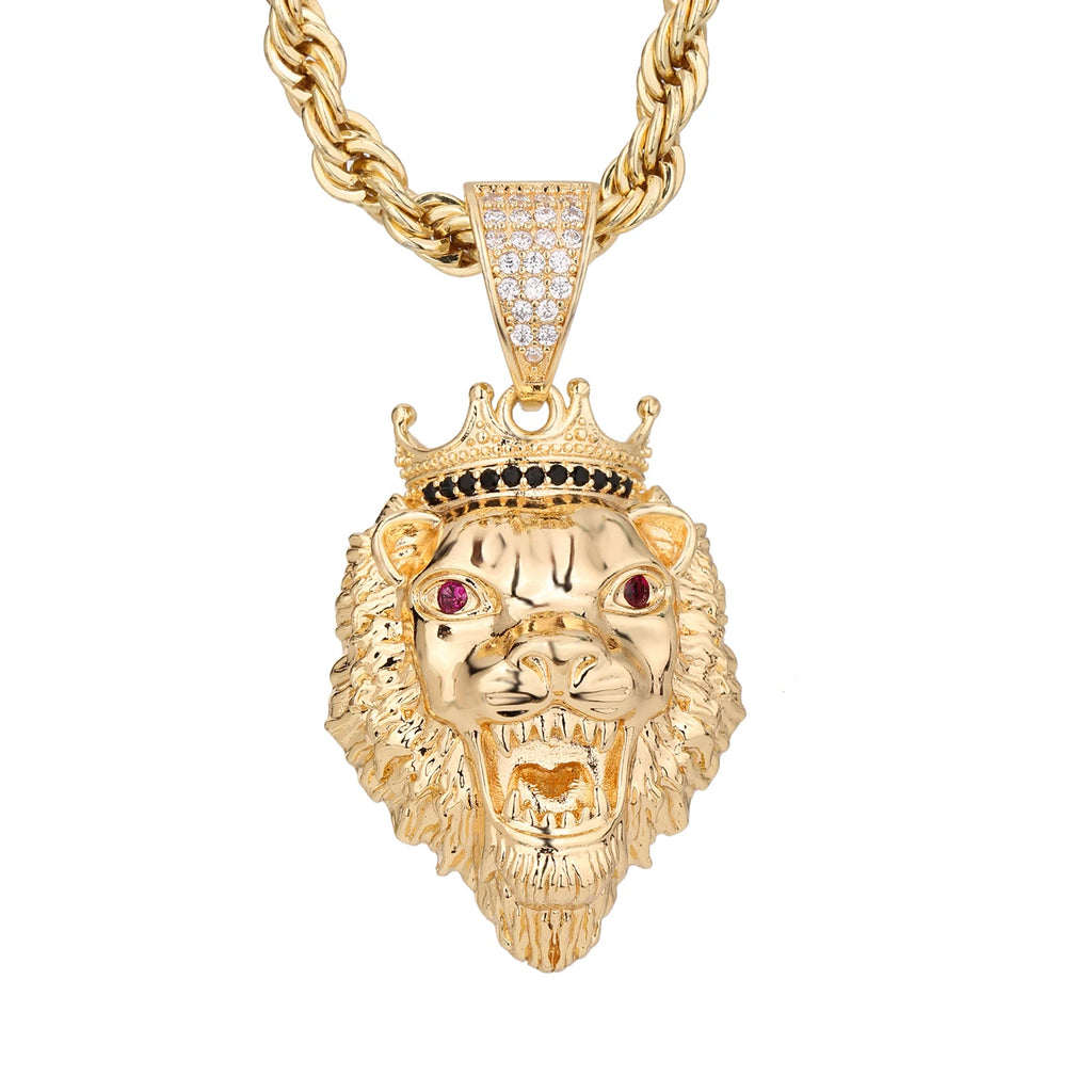 rapper jewelry 54mm*28mm /17.9g"Animal lion head pendant male street jewelry pendant necklace for men and women