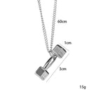 Silver Minimal Dumbbell Pendant Necklace