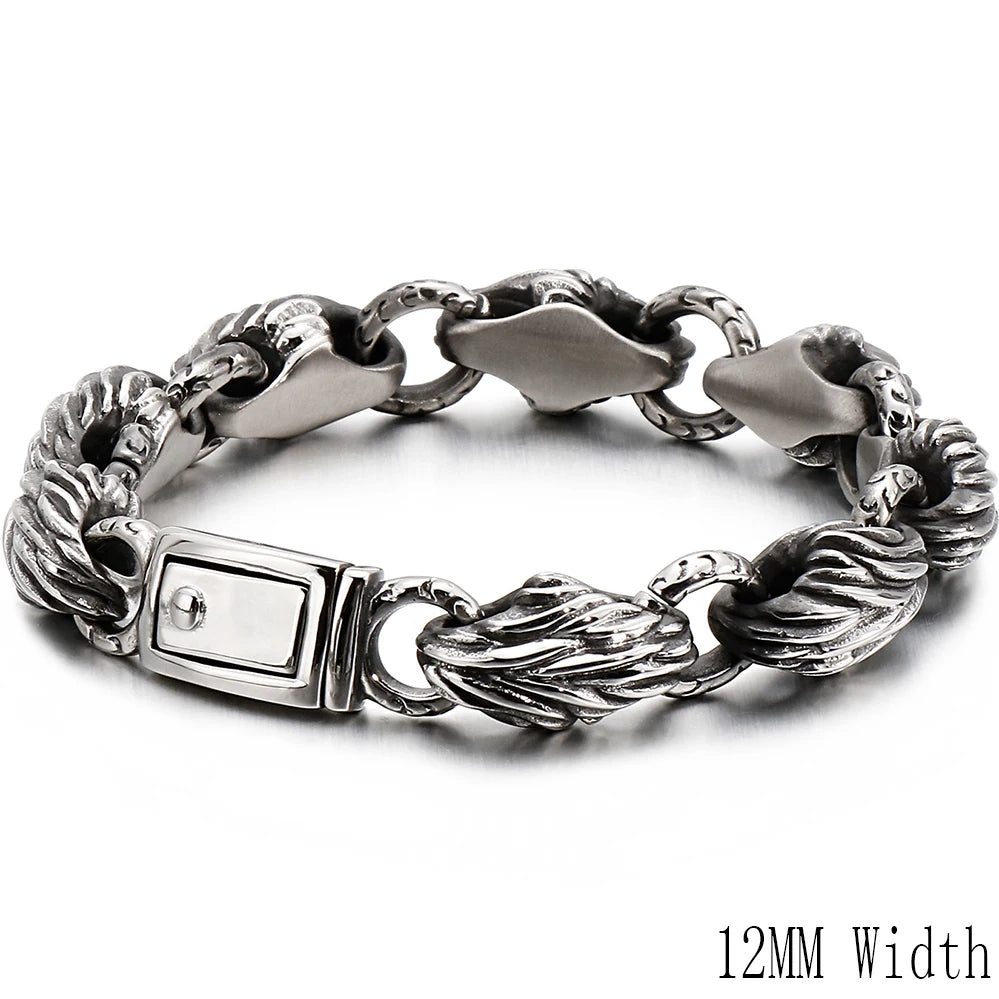 316l Stainless Steel Link Chain Man Bracelet for Men Punk Rock Gothic Vintage Biker Jewelry Price Men's Bracelets Boys