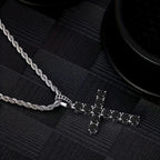 CAOSHI Four Color Available Cross Pendant Necklace for Women/Men Hip Hop Party Jewelry Fashion Brilliant CZ Stone