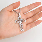 Catholic Jesus Cross Pendant Necklace for Men Women Stainless Steel Long Chain Vintage Necklaces Waterproof Christian Jewelry
