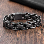 Vintage Double Zero Link Cuban Chain Bracelet — Stainless Steel