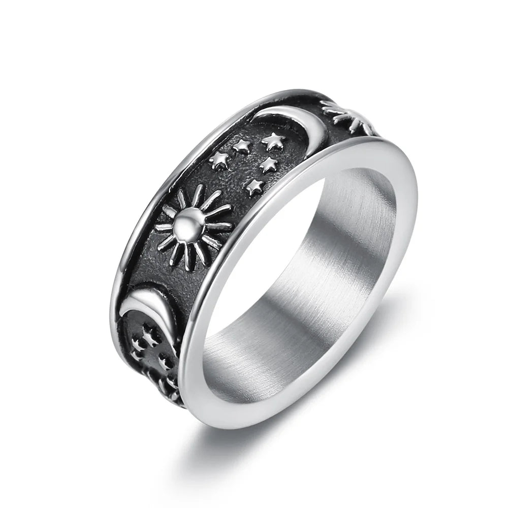 Fashion Punk Stainless Steel Fire Dragon Rings For Men Women Hip Hop Biker Vintage Vikings Animal Ring Amulet Jewelry