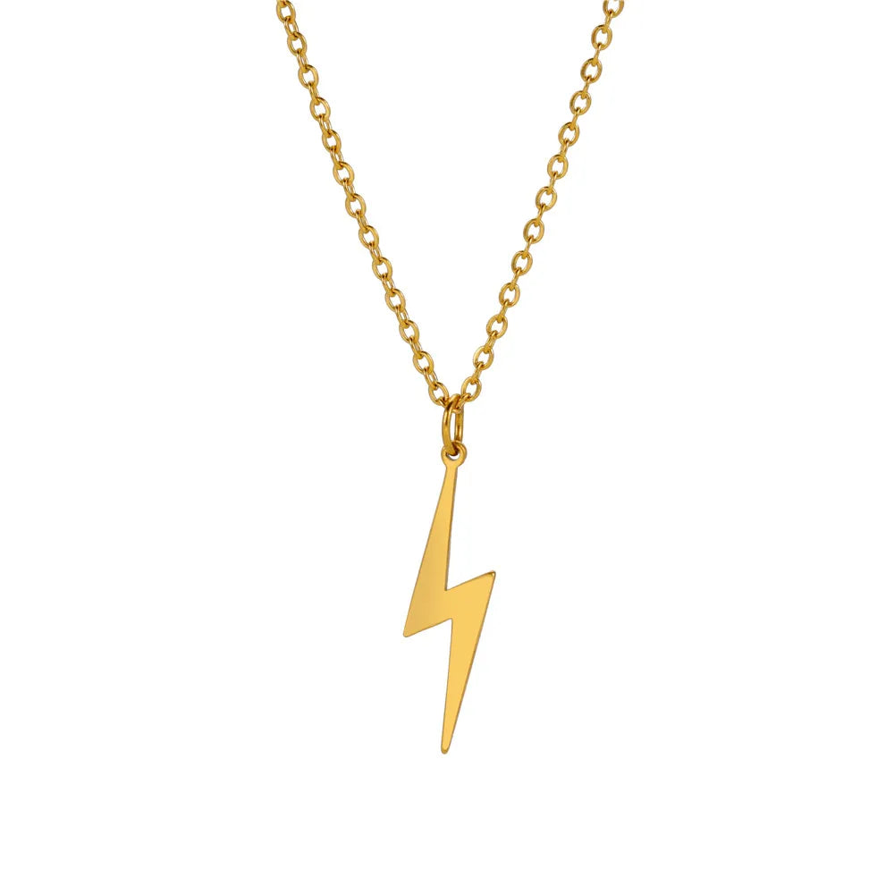 Skyrim 2026 Fashion Lightning Pendant Necklace for Women Stainless Steel Cool Choker Chain Jewelry Gifts