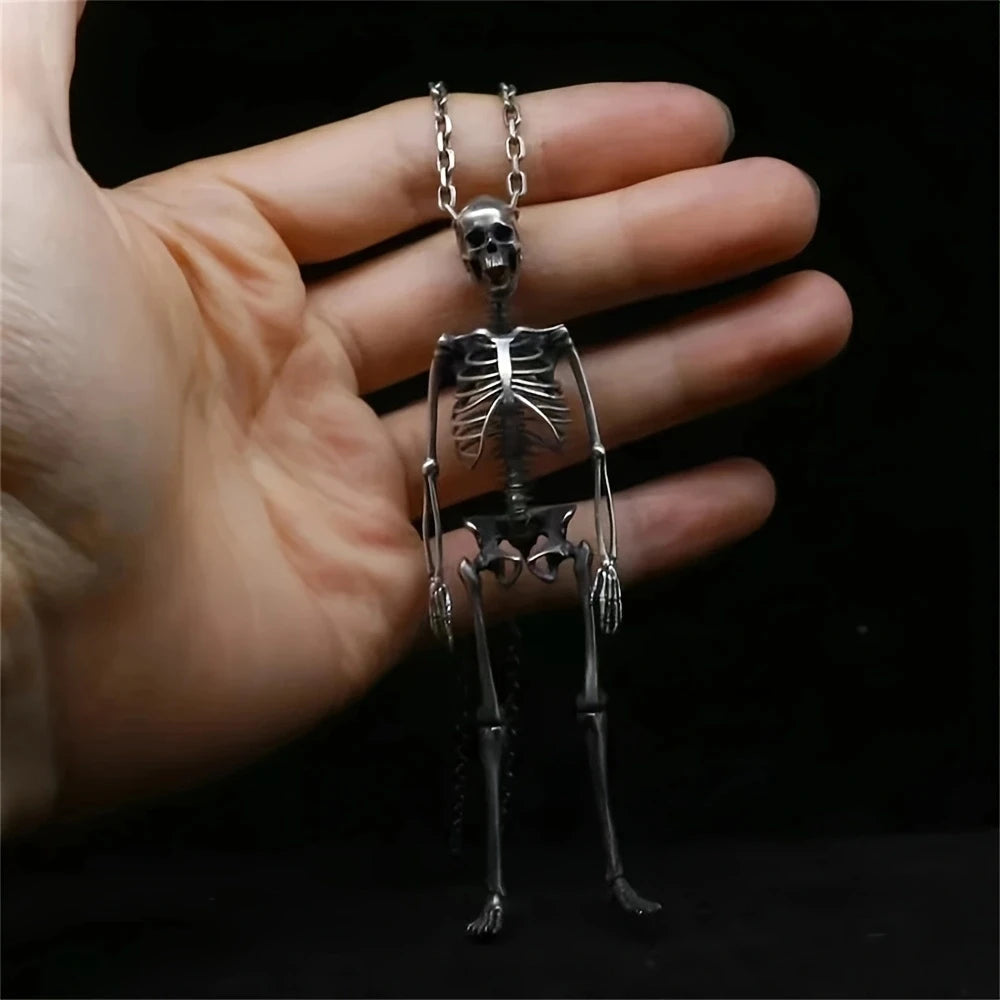 Oversized Skeleton Pendant Necklace — Statement
