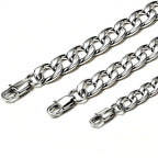 HNSP PVD Gold Plated 316L Stainless Steel Cuban Link Chain Necklace For Men Multi Size Thick Curb Chain Waterproof