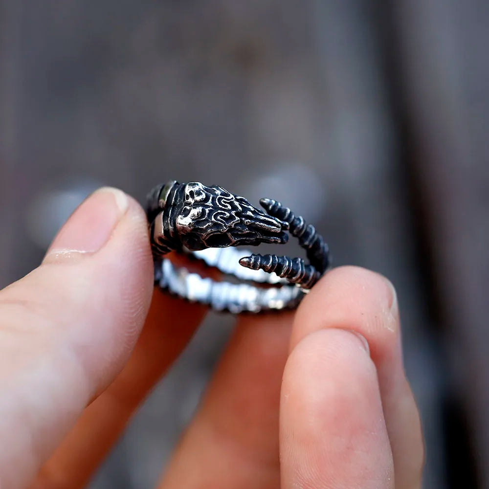 2022 NEW Men's 316L stainless steel Sheep Skull head rings for teen hip hop fashion punk Jewelry Gifts free shipping