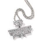THE BLING KING Icy Street Money Pendant With Dollar Bag Guns Hook Mens Necklace 18K Gold Plated Iced Out 5A CZ Hip Hop Jewelry
