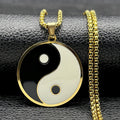 Yin Yang Statement Pendant Necklace — Stainless Steel