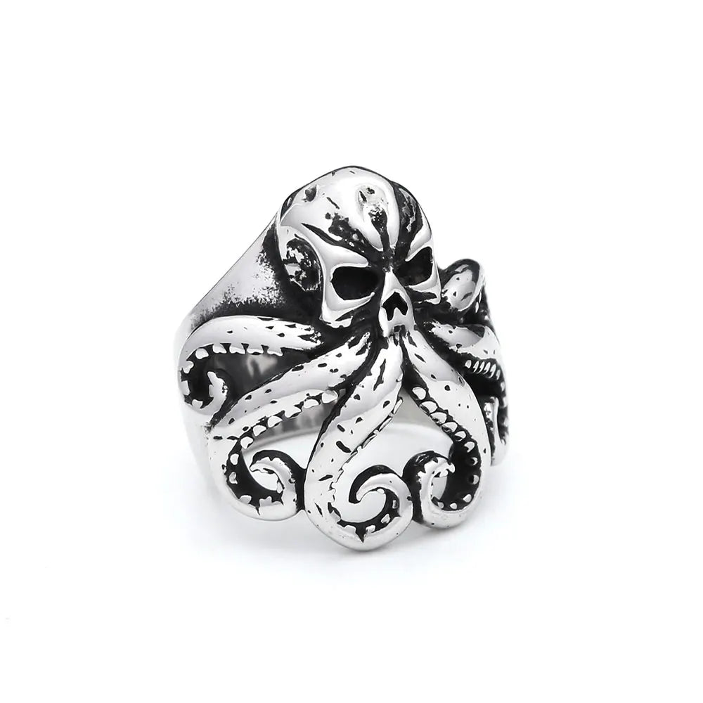 Octopus Skull Ring — Stainless Steel