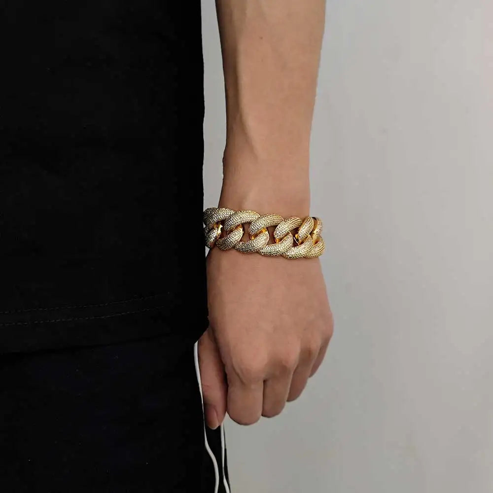 Iced Out Cuban Necklace Stainless Steel 25MM